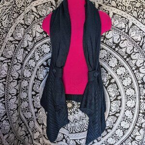 Belle du Jour Sleeveless Open Front Sweater Vest Sz L